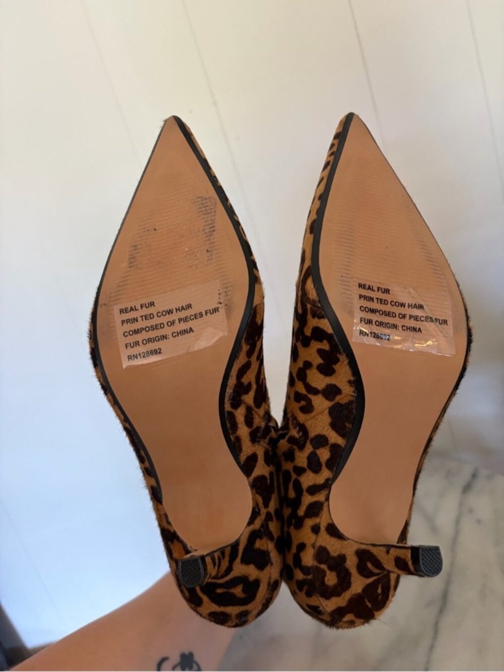 Steve Madden Alston Womens Boots Size 6.5 Leopard Print Calf Hair Pointy Toe - Picture 5 of 7